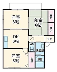 サンパティーク 3DKの間取図画像