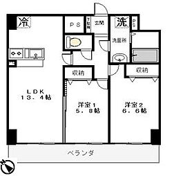 クラティオ 4階2LDKの間取り