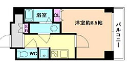 CHARME十三本町 4階1Kの間取り