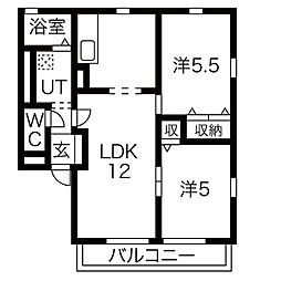 間取図画像 2LDK