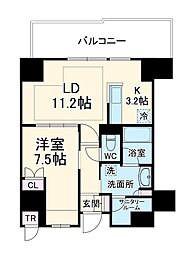 ザ・ハウス豊橋WEST 14階1LDKの間取り