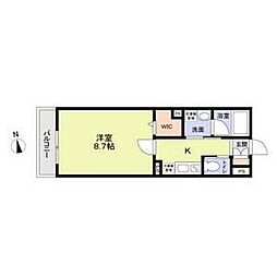 多摩都市モノレール 砂川七番駅 徒歩4分の賃貸アパート 1階1Kの間取り