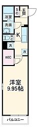 リブリ・中浦和II 3階1Kの間取り