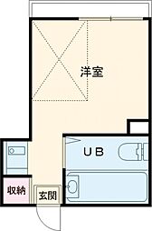 ライフピアシャレード 2階ワンルームの間取り