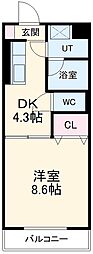 和−Ｎｏｄｏｋａ 3階1Kの間取り