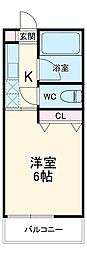 JR南武線 稲田堤駅 徒歩8分の賃貸アパート 2階1Kの間取り