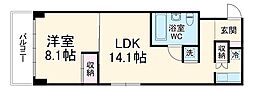 ＫＡＧＡＹＡＫＩ　ＳＱＵＡＲＥ 705 7階1LDKの間取り