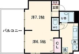 エスポワール 4階2Kの間取り