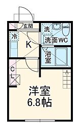 Ｂｌｅｚｉｏ横浜妙蓮寺 2階1Kの間取り