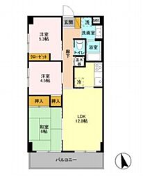 カーサフィオーレ 4階3LDKの間取り