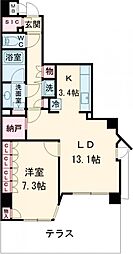 ガーデンズ国立東館 1階1SLDKの間取り