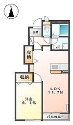 サン・フォレスタ 1階1LDKの間取り