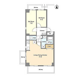 コンフォリア竹ノ塚イースト 2LDKの間取図画像