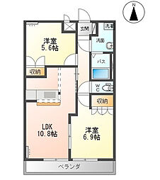Ensuite Plus（エンスィートプリュー） 2階2LDKの間取り