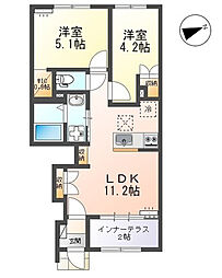Ｕｒｂａｎ　Ｈｉｌｌｓ（アーバン　ヒルズ） 1階2LDKの間取り
