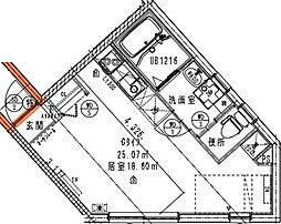 シュロス石神井公園 3階ワンルームの間取り