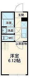 Ｋ−ＳＱＵＡＲＥ山手 2階1Kの間取り