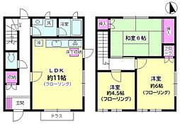 レイモンドハウスＢ棟 1階3LDKの間取り