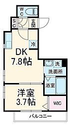 ヴランドール船橋本町 3階1DKの間取り