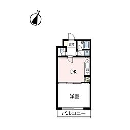 リジェール 3階1DKの間取り