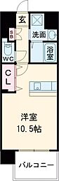 LIBTH博多駅南III 12階ワンルームの間取り