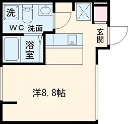 ｔｒｉａｓ231 1階ワンルームの間取り