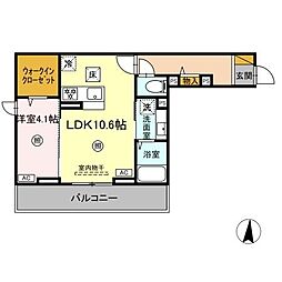 JR内房線 君津駅 徒歩33分の賃貸アパート 1階1LDKの間取り
