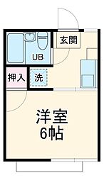 フォーブル西松山 2階1Kの間取り