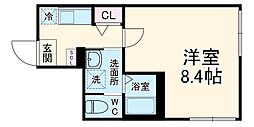 アルマン湘南台 1階1Kの間取り