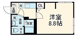 アルマン湘南台 1階1Kの間取り