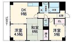 フローラみずほ 5階3LDKの間取り