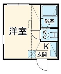 ユナイト根岸アンドレッティー 1階ワンルームの間取り