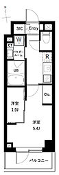 アーバンパーク高井戸 4階1DKの間取り