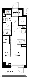 アーバンパーク高井戸 2階1DKの間取り