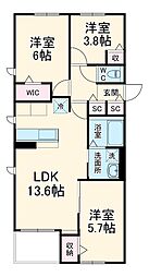 プレミアムウィンズ 1階3LDKの間取り