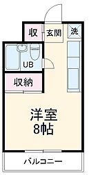 プレミエール・モリタ 1Kの間取図画像