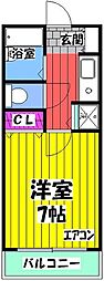 ひまわりコーポ 7階1Kの間取り