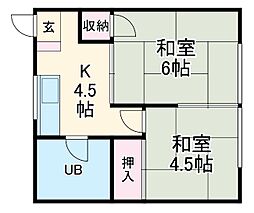 グランディーズ呼続 3階2DKの間取り