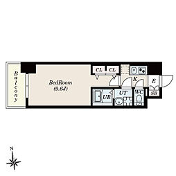 S-RESIDENCE岡崎公園aureate 11階1Kの間取り