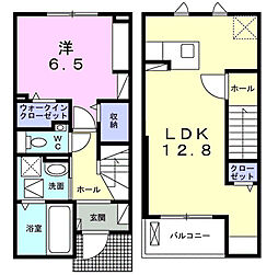 京王相模原線 稲城駅 徒歩19分の賃貸アパート 1階1LDKの間取り