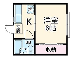 ホワイトヒルズ 1階1Kの間取り