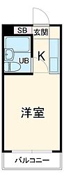 日進飯能マンション 3階ワンルームの間取り