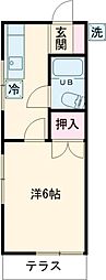 京王相模原線 京王永山駅 徒歩9分の賃貸アパート 2階1Kの間取り