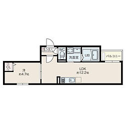 JR中央本線 新守山駅 徒歩7分の賃貸アパート 2階1LDKの間取り