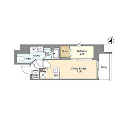 シーズンフラッツ東十条 11階1DKの間取り