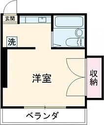 コスモビル 3階ワンルームの間取り