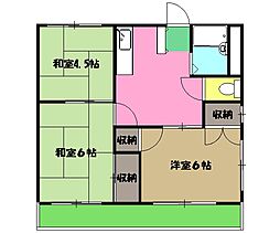 サンハイム加住 2階3DKの間取り