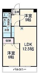 フユ―グマンション 2階2LDKの間取り