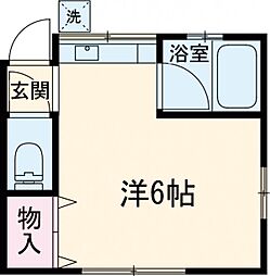 グリーンハイツ多摩 2階ワンルームの間取り