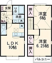 フェニックス・ウィンＡ 105 1階2LDKの間取り